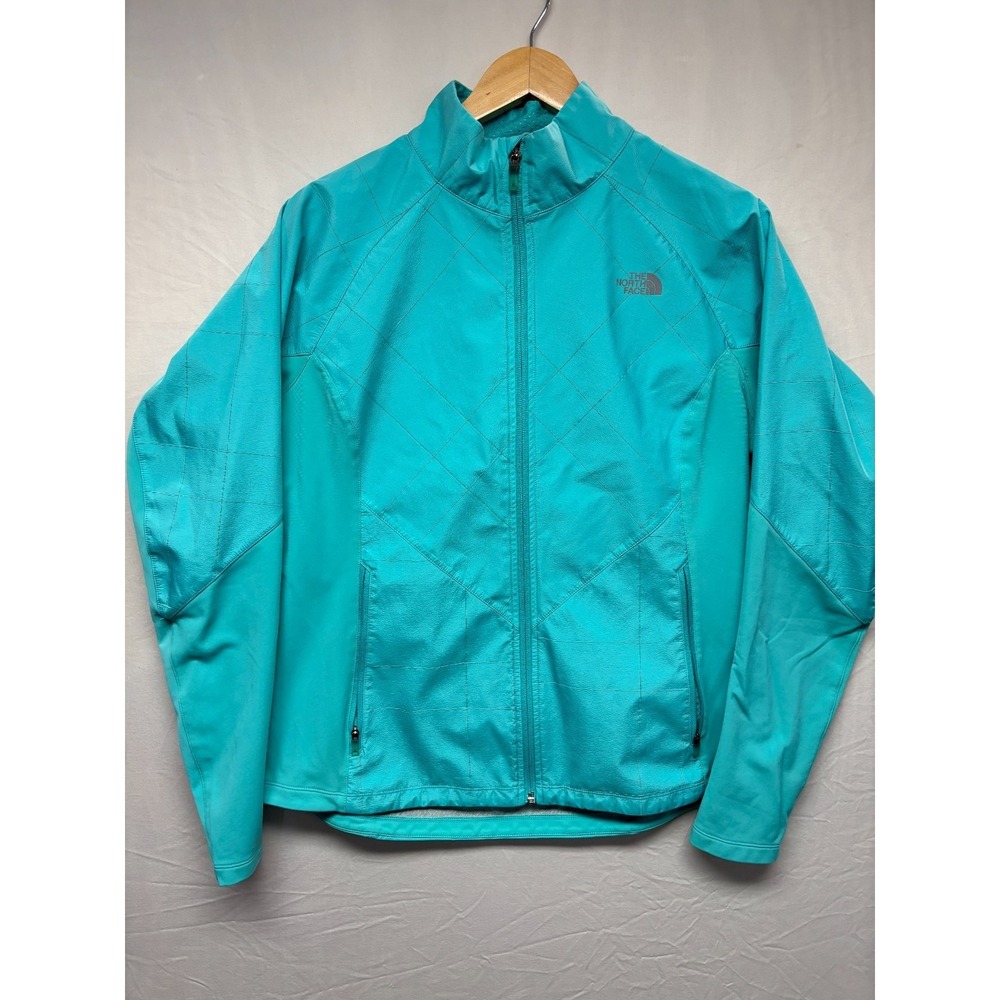 North Face Jacket Running Isotherm Women's Turquoise Zipper Pockets Outdoor